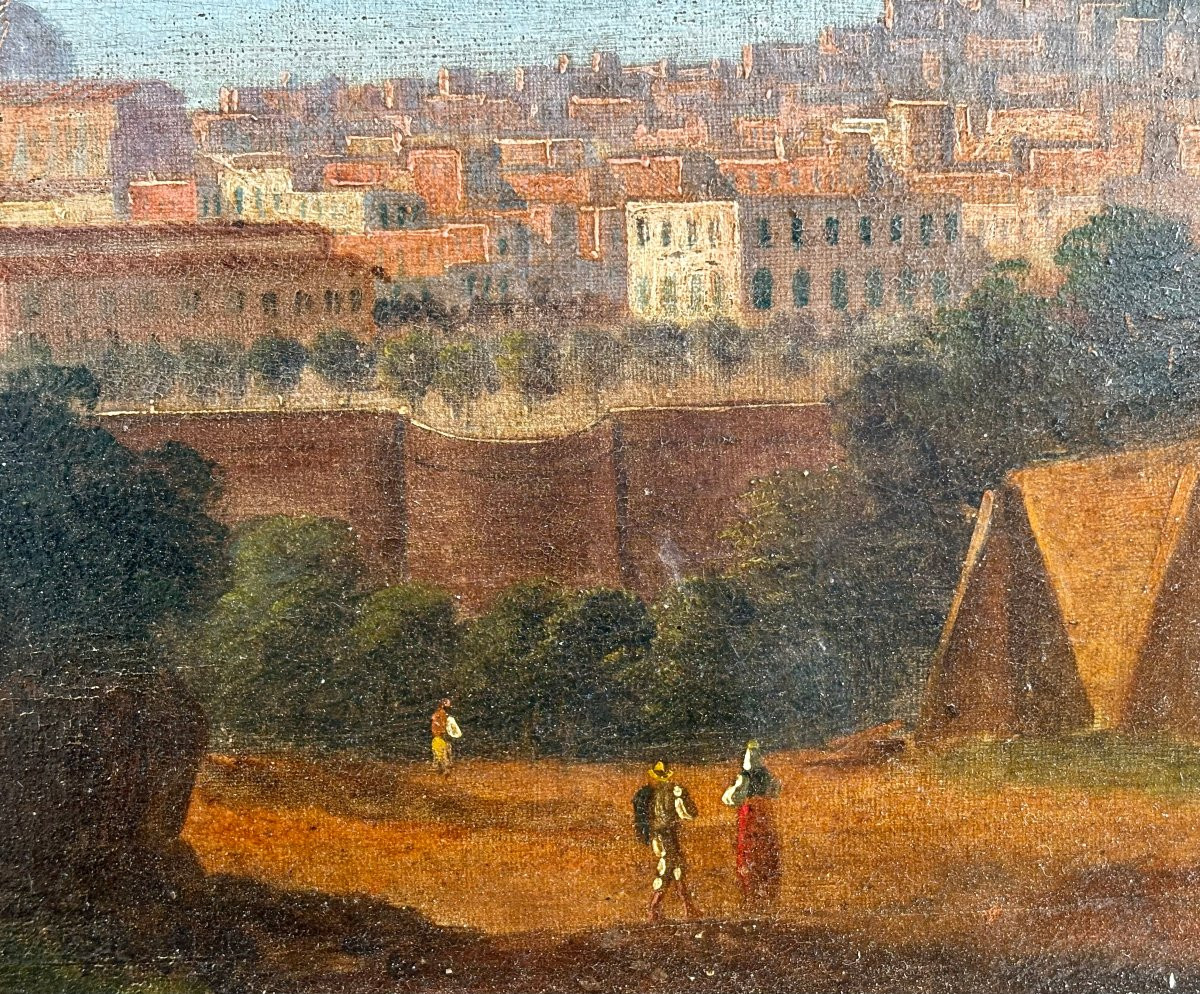 Pair Of Large Grand Tour Views Of The Gulf Of Naples, Posillipo School, Circa 1840-photo-4