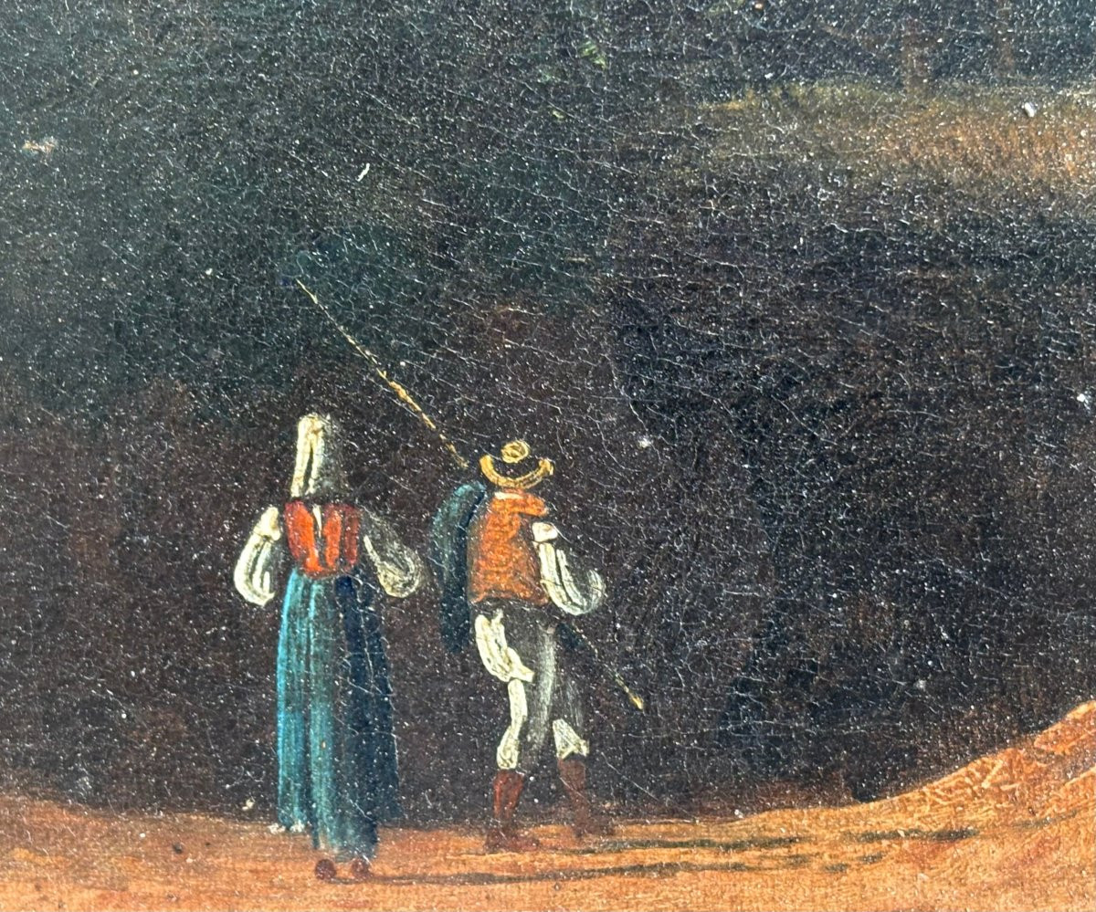 Pair Of Large Grand Tour Views Of The Gulf Of Naples, Posillipo School, Circa 1840-photo-5