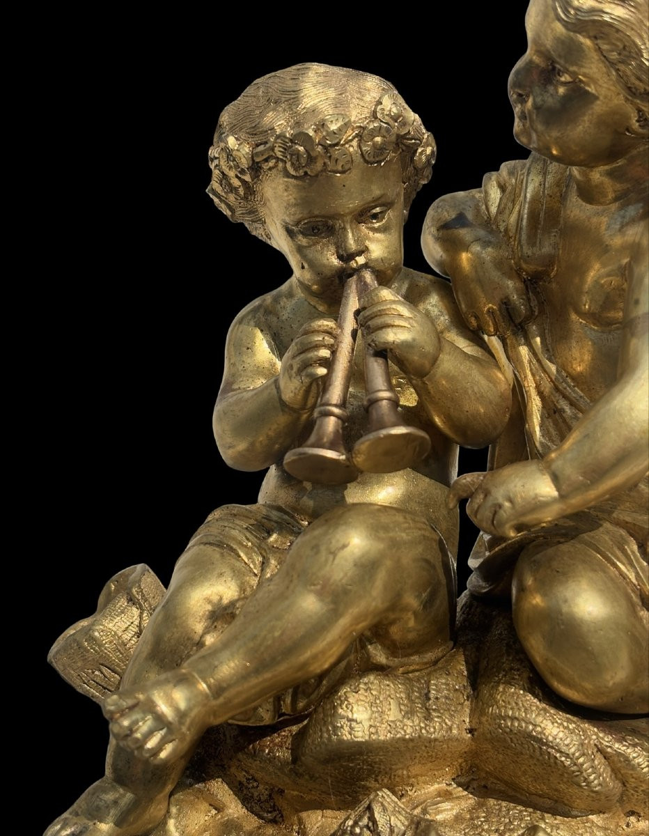 19th Gilt Bronze Group Musician Cherubs -photo-1