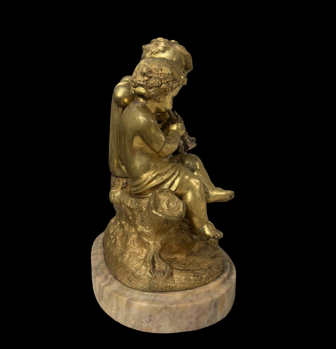 19th Gilt Bronze Group Musician Cherubs -photo-3