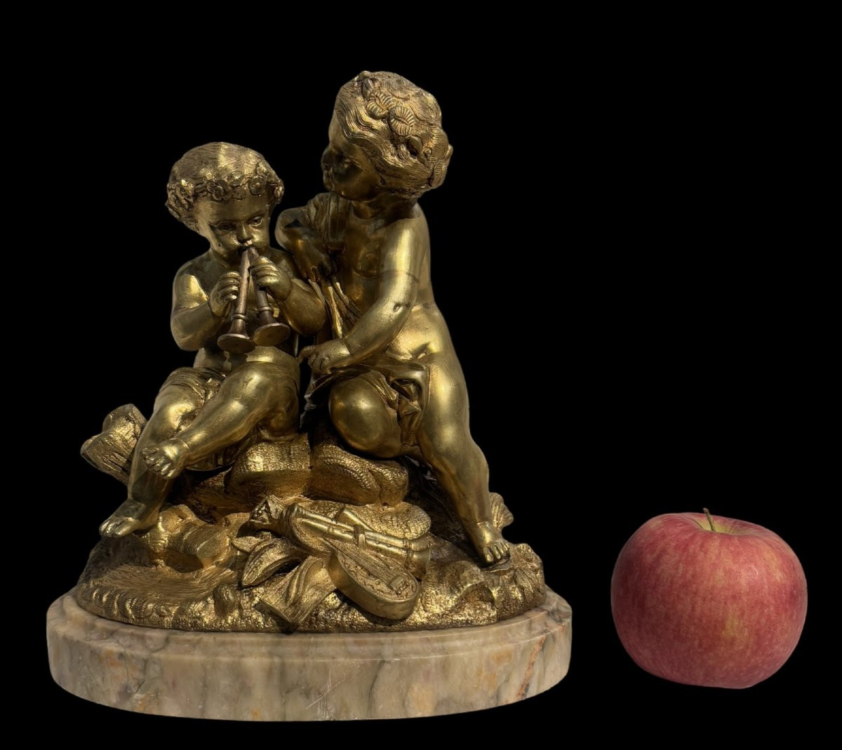 19th Gilt Bronze Group Musician Cherubs -photo-5