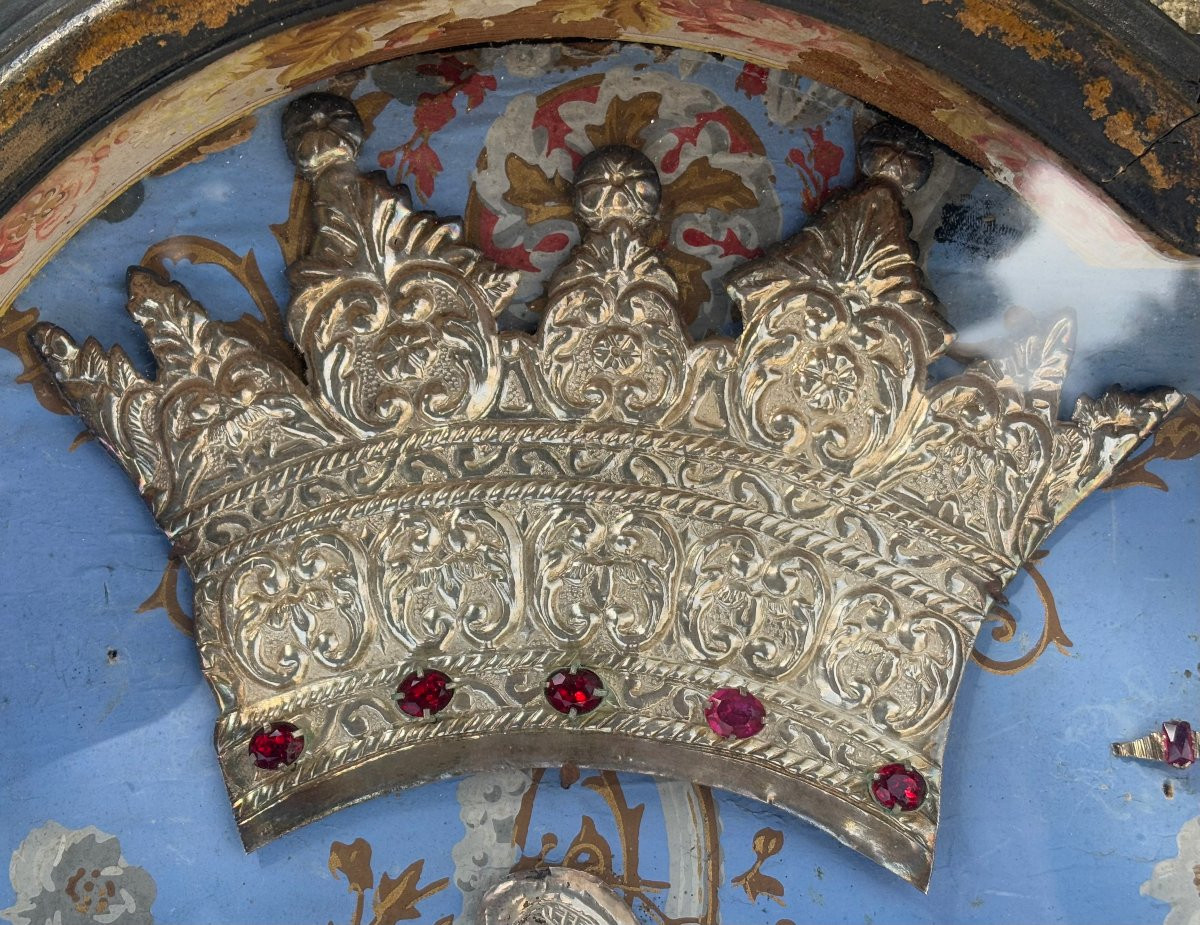 Solid Silver Devotional Shrine Altar Saint Catherine Of Alexandria-photo-2