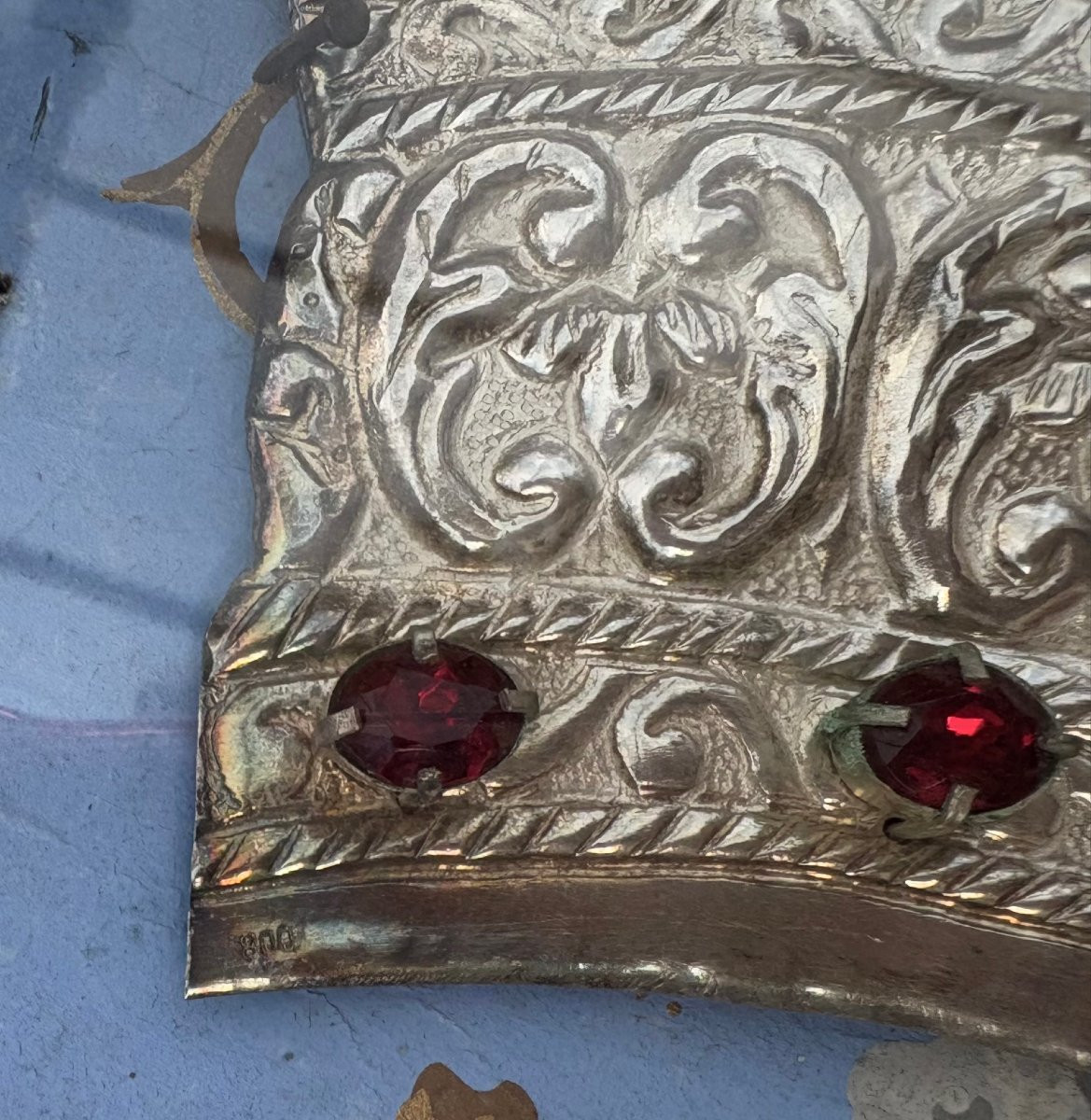 Solid Silver Devotional Shrine Altar Saint Catherine Of Alexandria-photo-3