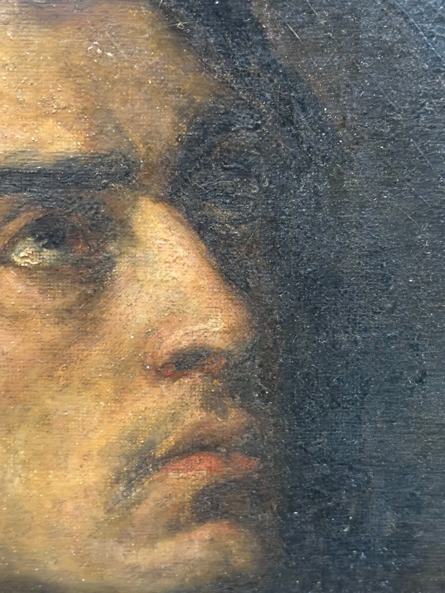 Gustave Courbet, Circle Of-man Portrait-19th French School-photo-5