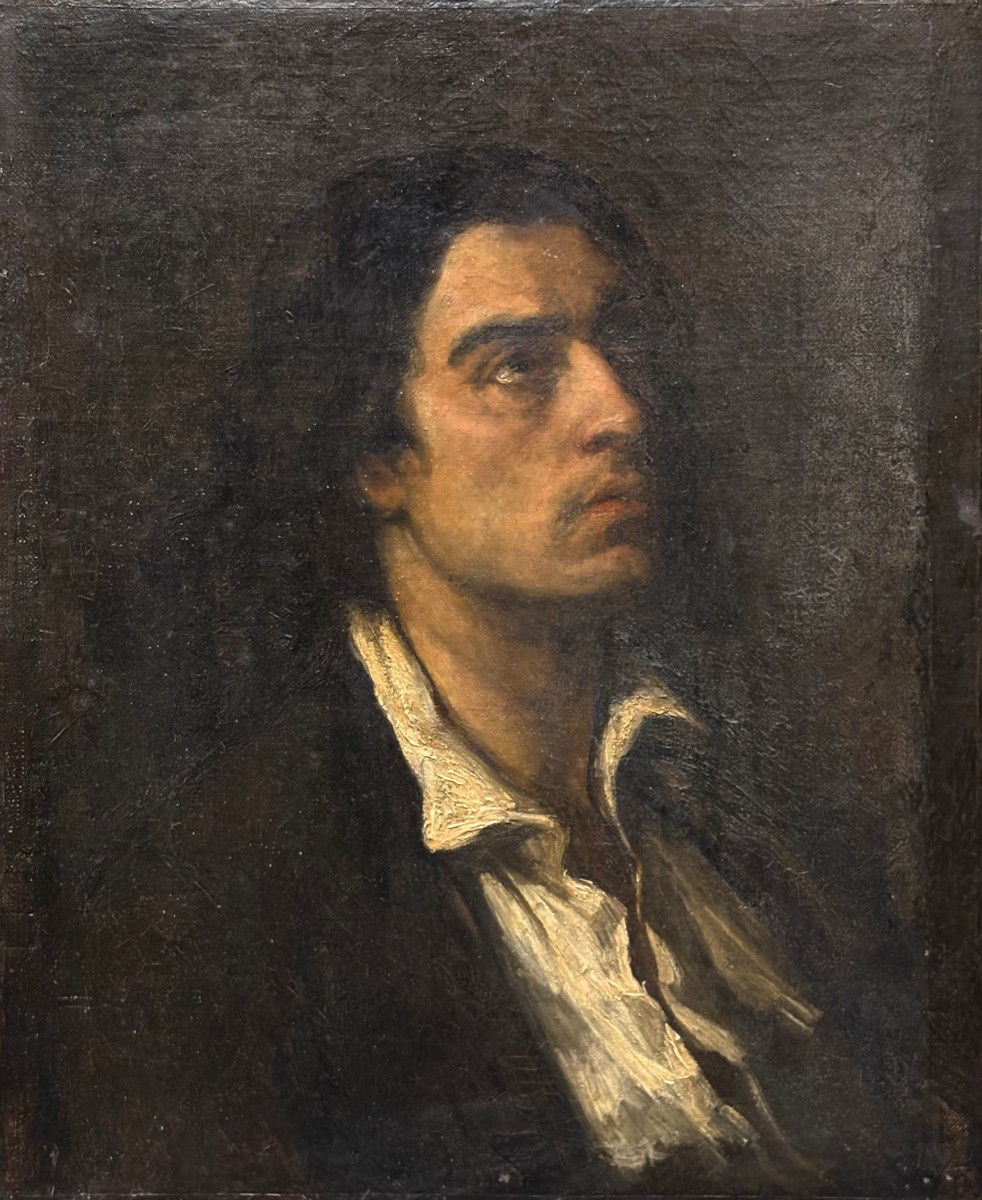 Gustave Courbet, Circle Of-man Portrait-19th French School