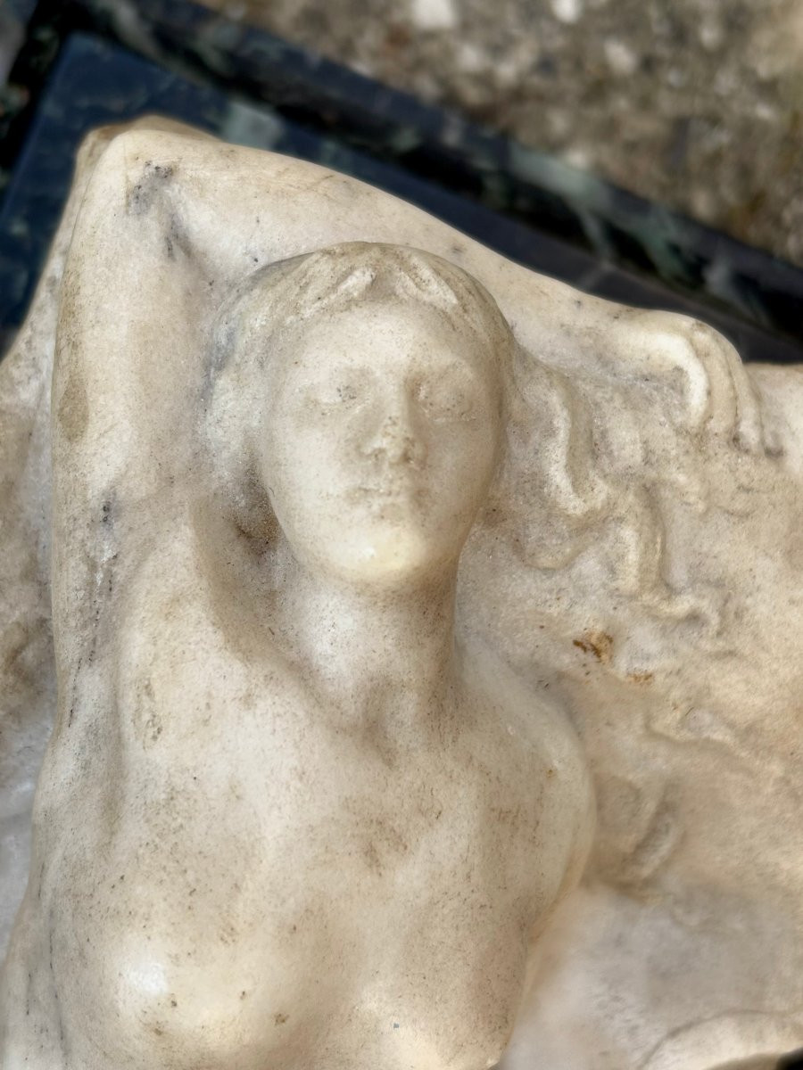 Sculpture en Marbre Vénus Allongée Ecole Française Art Nouveau-photo-3