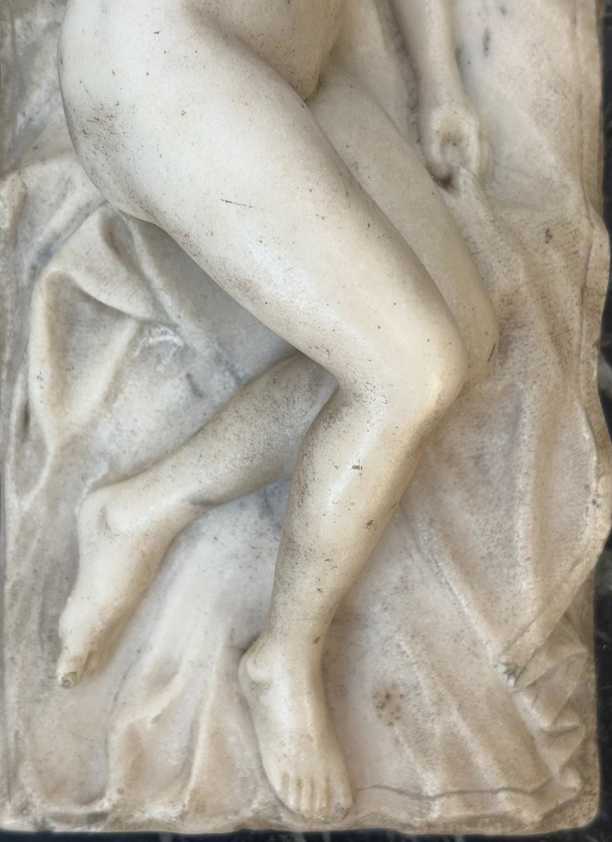 Sculpture en Marbre Vénus Allongée Ecole Française Art Nouveau-photo-4