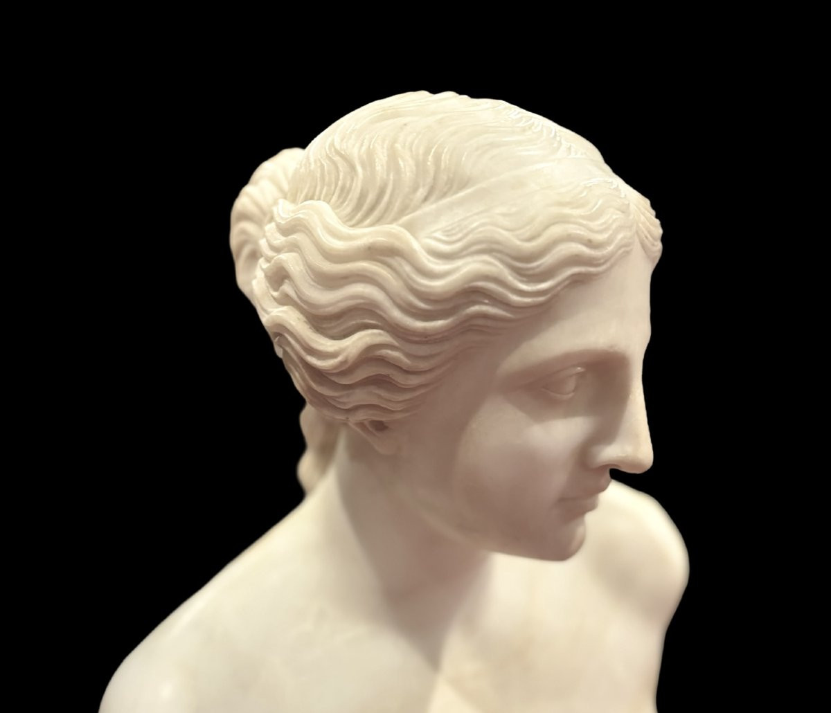 Torse de Vénus Grande Sculpture Néoclassique Grand Tour Albâtre 1860-photo-5