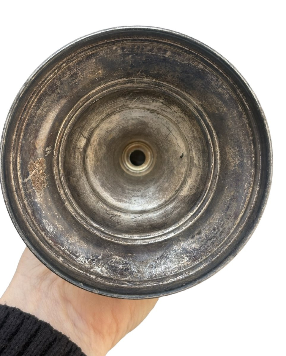 Mid 20th Jewish Candelabrum Chanukkiyah Or Hanukkah Menorah Sterling Silver-photo-2