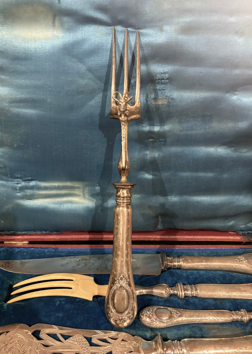 Massat Frères Coffret de Couverts Napoléon III Argent Massif poinçon Minerve 1er titre-photo-2