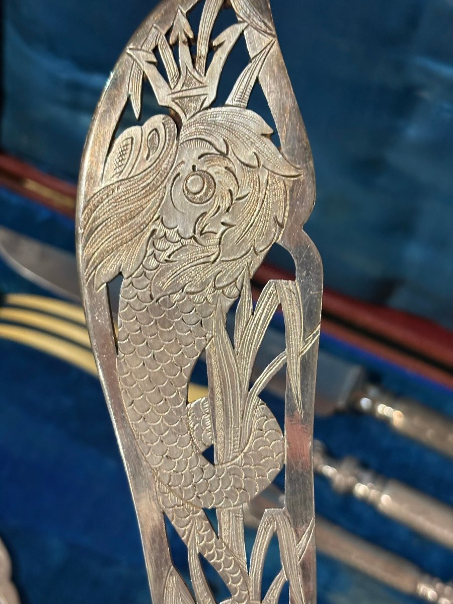 Massat Frères Coffret de Couverts Napoléon III Argent Massif poinçon Minerve 1er titre-photo-5