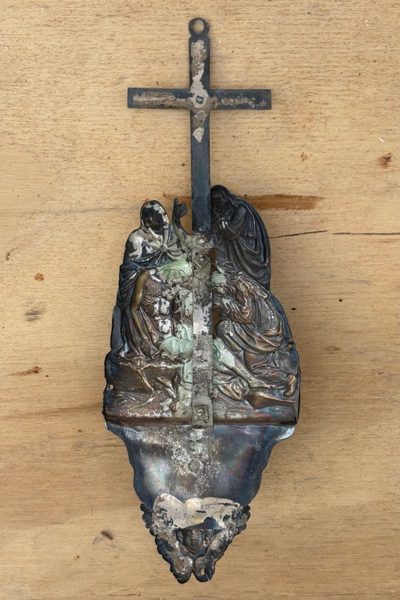 Paire de Bénitiers  en Argent Massif Lombardie 18éme siècle-photo-2