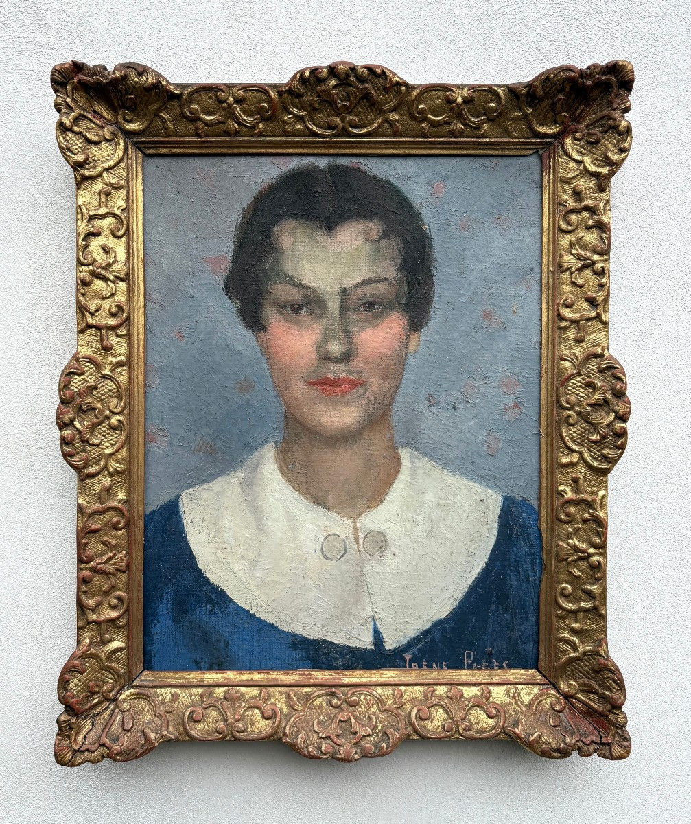 Irène Pagès - Post Impressionisme Portrait de Jeune Femme Cachet du Salon 