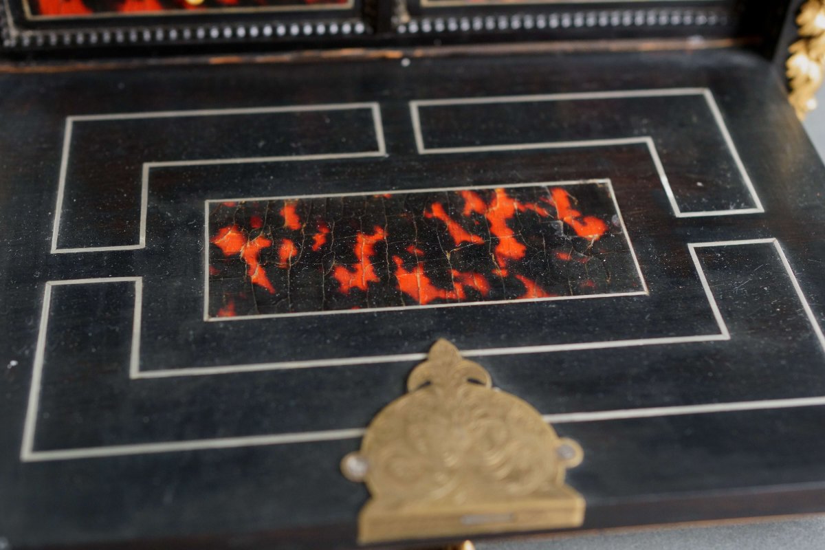 Cabinet En Marqueterie  Boulle signé "SUSSE  Frères" Napoléon III-photo-4