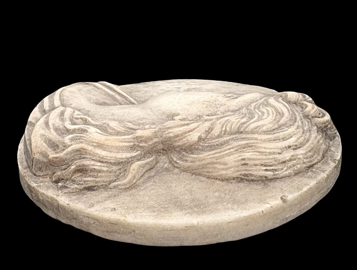 18th Neoclassical Marble Medallion  Male Profil Grand Tour -photo-2