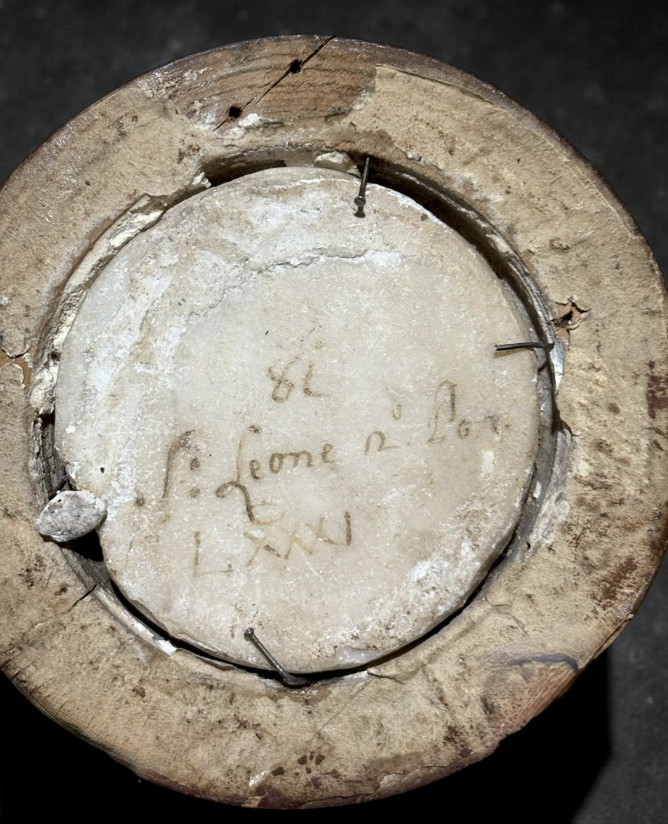 Paire de Médaillons Baroque en Marbre Profils des Papes 17éme-photo-6