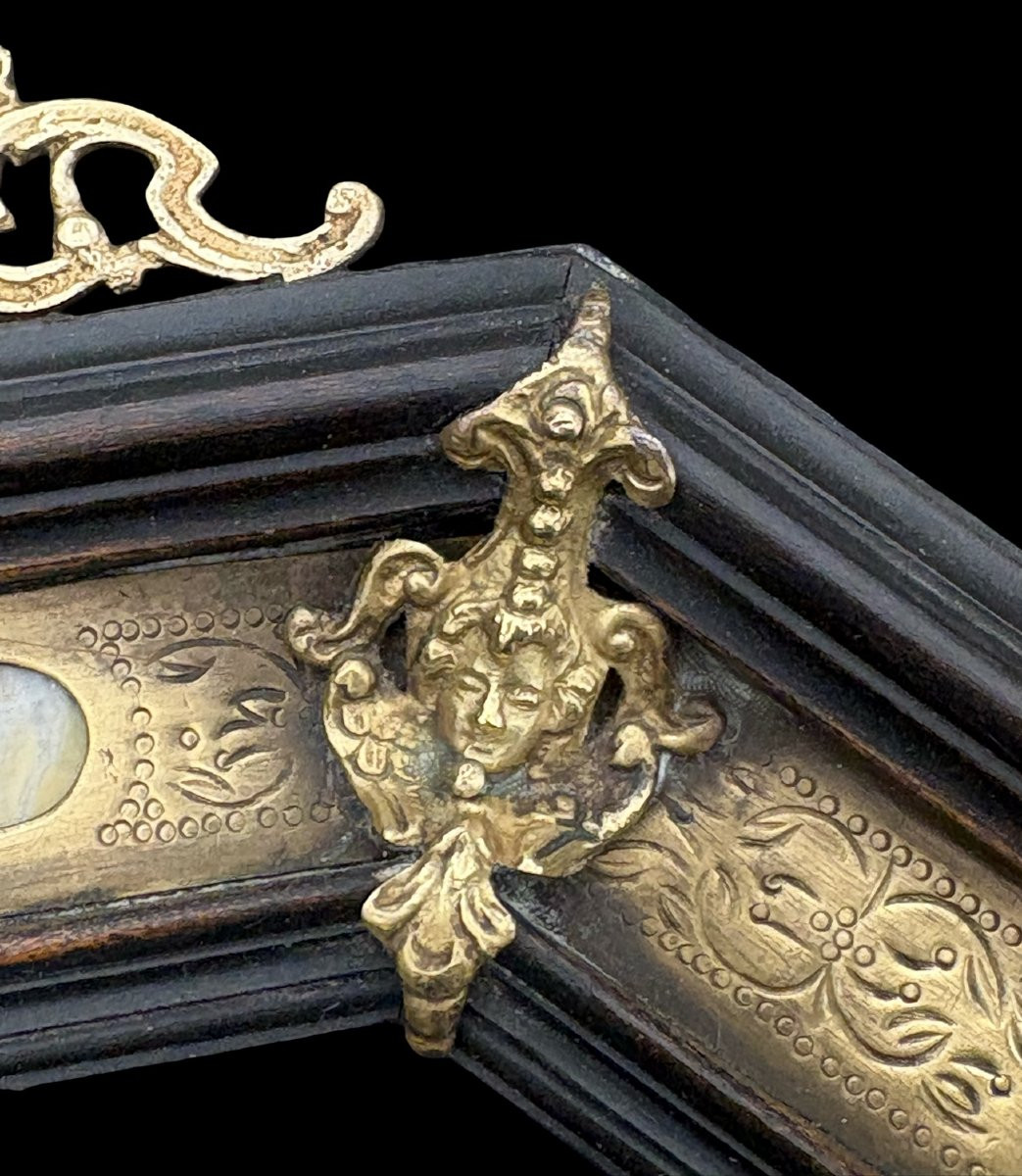 Grand Tour Frame, Semi-precious Stones And Gilded Bronze, Rome, 19th Century-photo-7