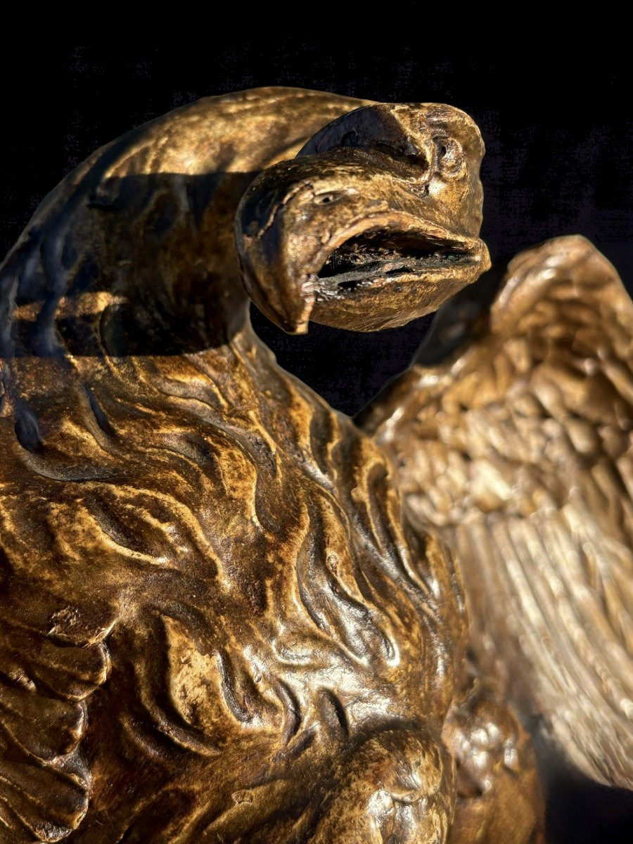 Aigle en Bois Doré Italie 18éme siècle-photo-5