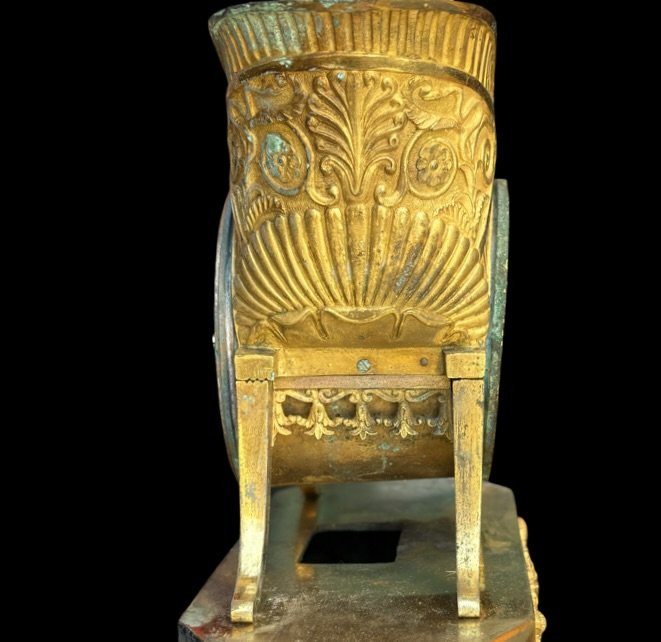 Early 19th Ormolu Gilt Bronze Empire Mantel Clock  "the Chariot Of Love"-photo-1
