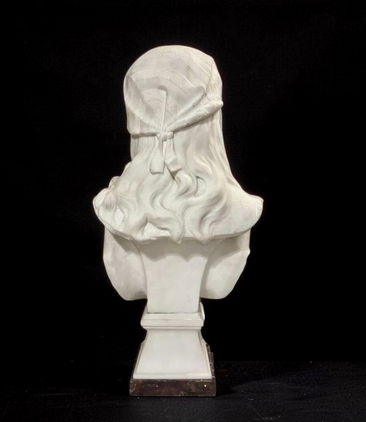 Zacharie Rimbez - 19th-century Orientalist Marble Bust Of Armida-photo-2