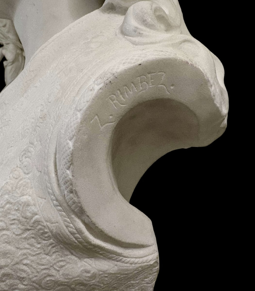 Zacharie Rimbez - 19th-century Orientalist Marble Bust Of Armida-photo-7