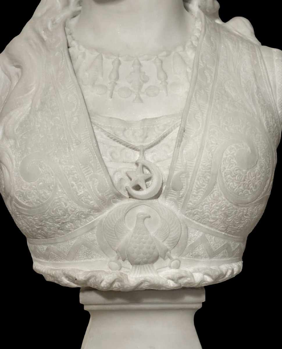 Zacharie Rimbez - 19th-century Orientalist Marble Bust Of Armida-photo-8