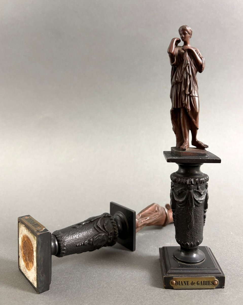 19th Pair Of Neoclassical Bronze Figurines Grand Tour Souvenirs-photo-1