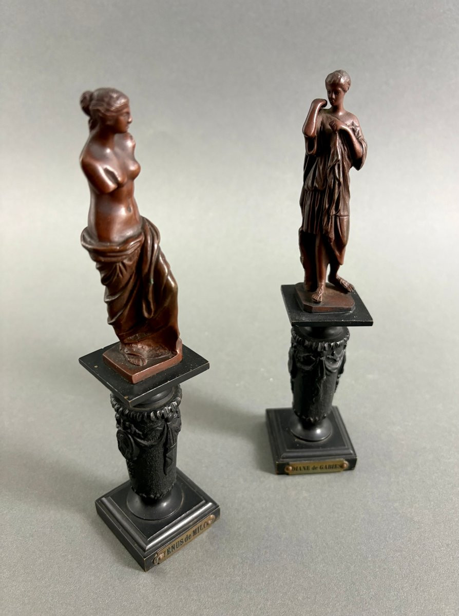 19th Pair Of Neoclassical Bronze Figurines Grand Tour Souvenirs-photo-8
