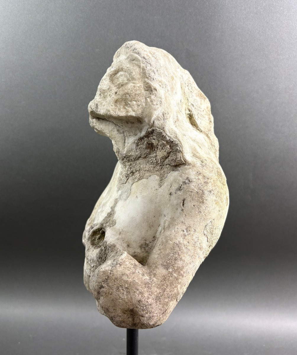 Triton en Marbre Fragment de Sculpture Italie 17éme-photo-5