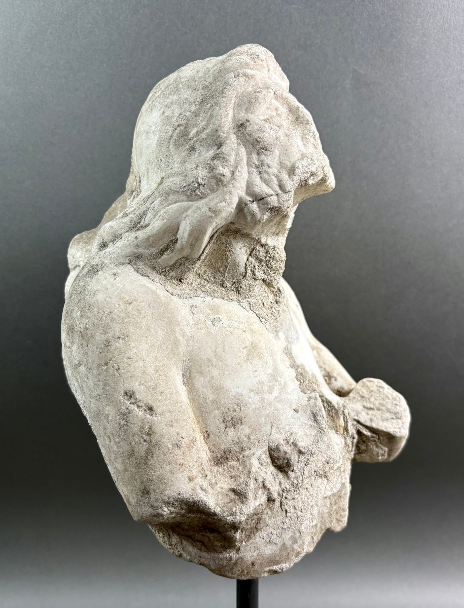 Triton en Marbre Fragment de Sculpture Italie 17éme