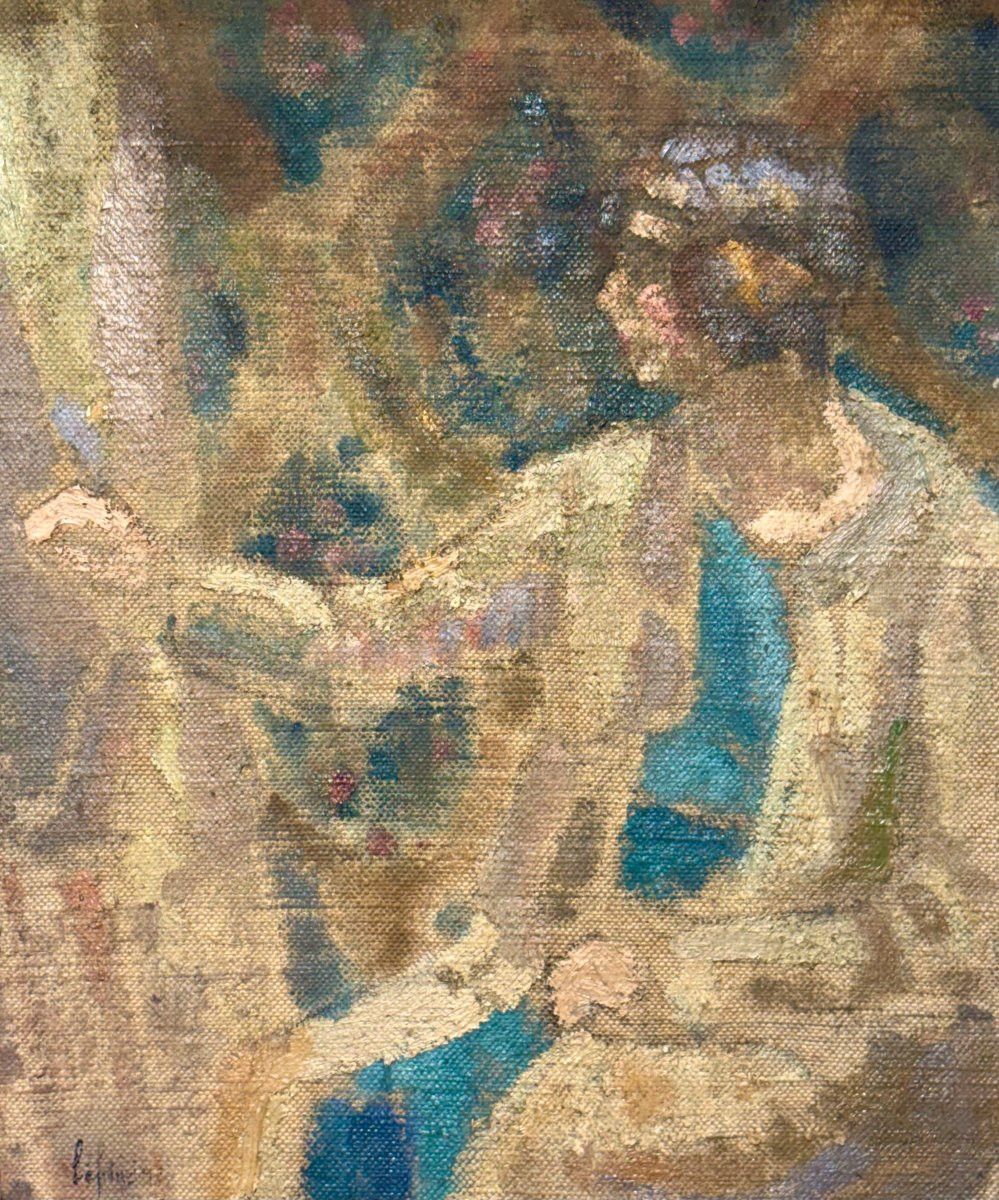 Joseph Lépine (1867-1943) Post-impressionnisme Française "Peintre à Montmartre"-photo-2