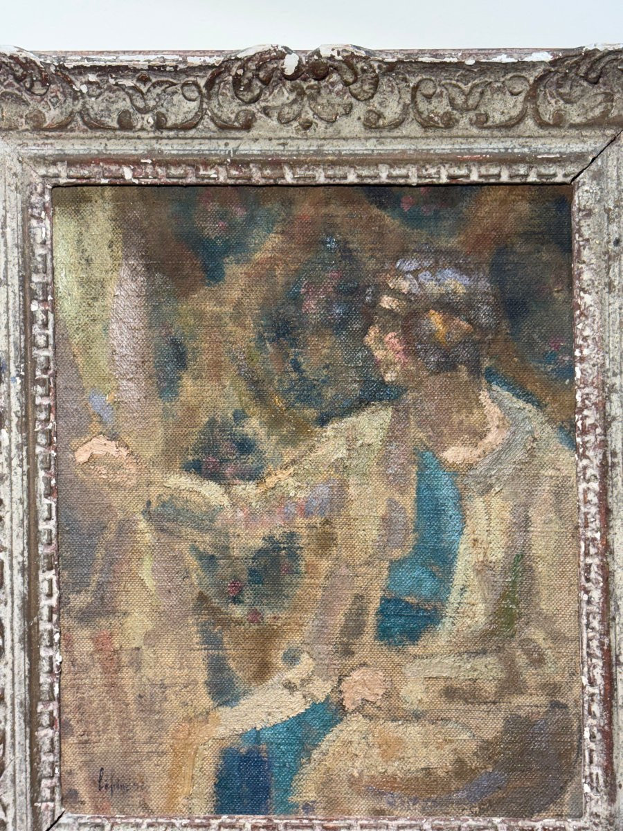 Joseph Lépine (1867-1943) Post-impressionnisme Française "Peintre à Montmartre"-photo-3