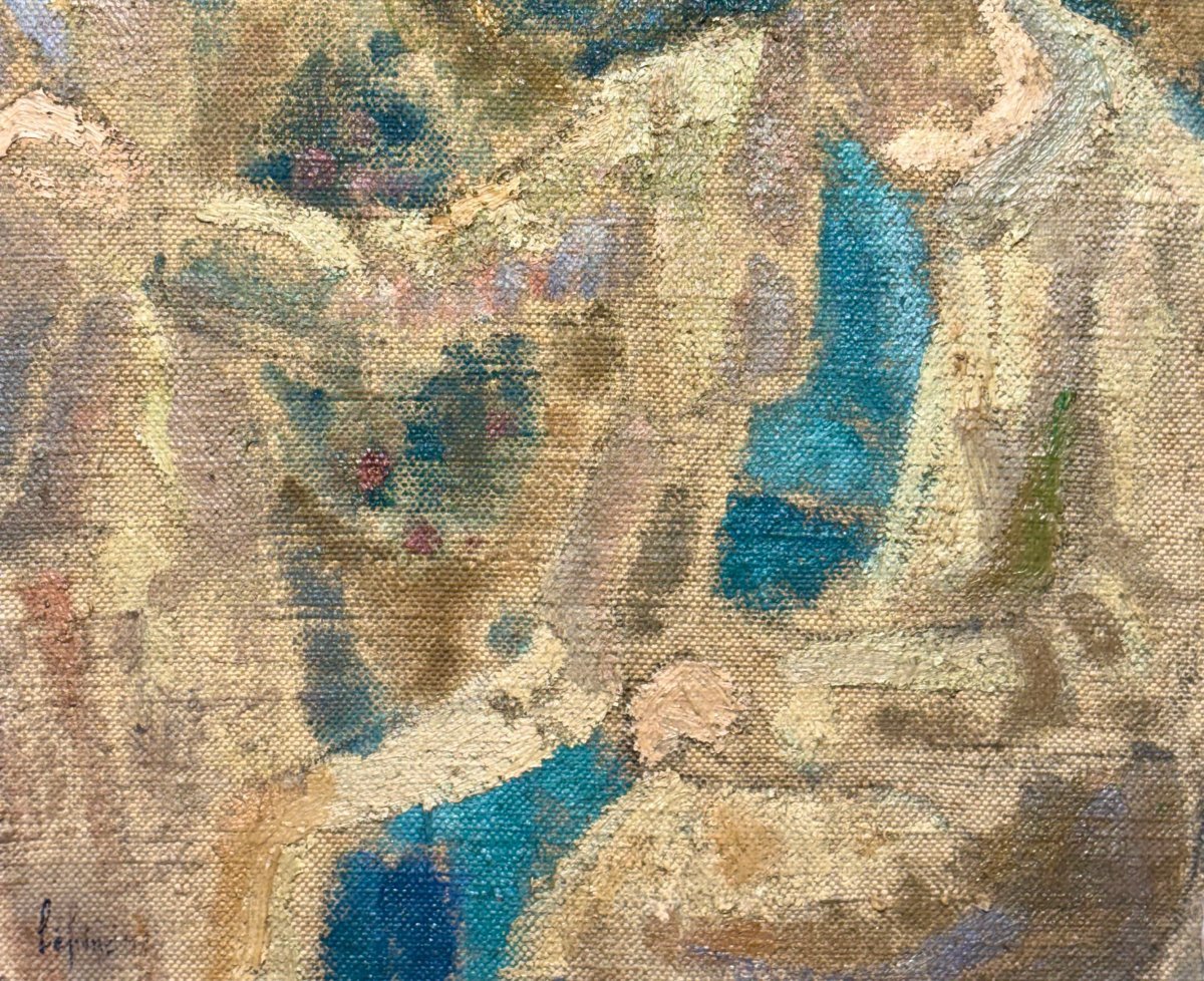 Joseph Lépine (1867-1943) Post-impressionnisme Française "Peintre à Montmartre"-photo-2