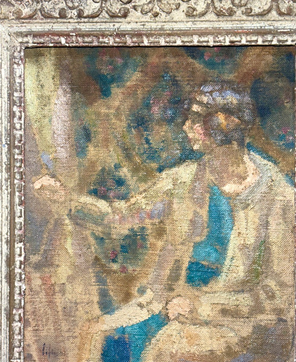 Joseph Lépine (1867-1943) Post-impressionnisme Française "Peintre à Montmartre"-photo-4