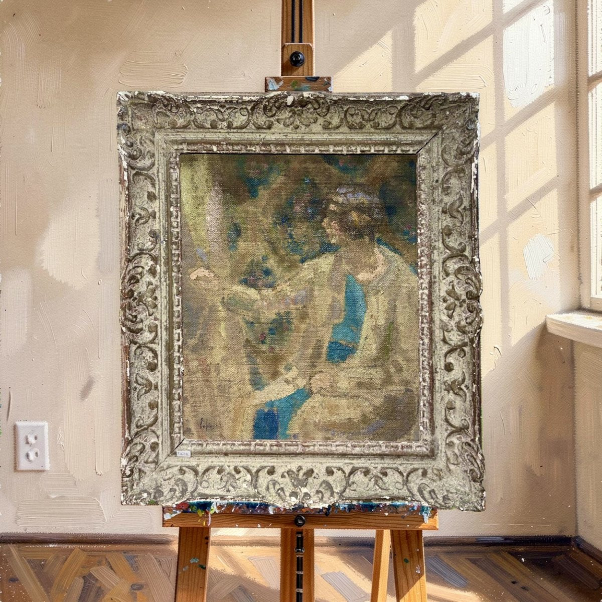 Joseph Lépine (1867-1943) Post-impressionnisme Française "Peintre à Montmartre"-photo-5