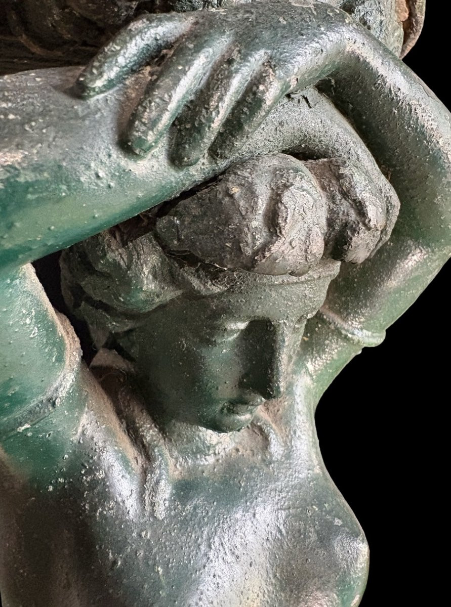 Rare Jardinière à Tripode avec Caryatides, Fonderie d'Art Parisienne, 19éme-photo-5