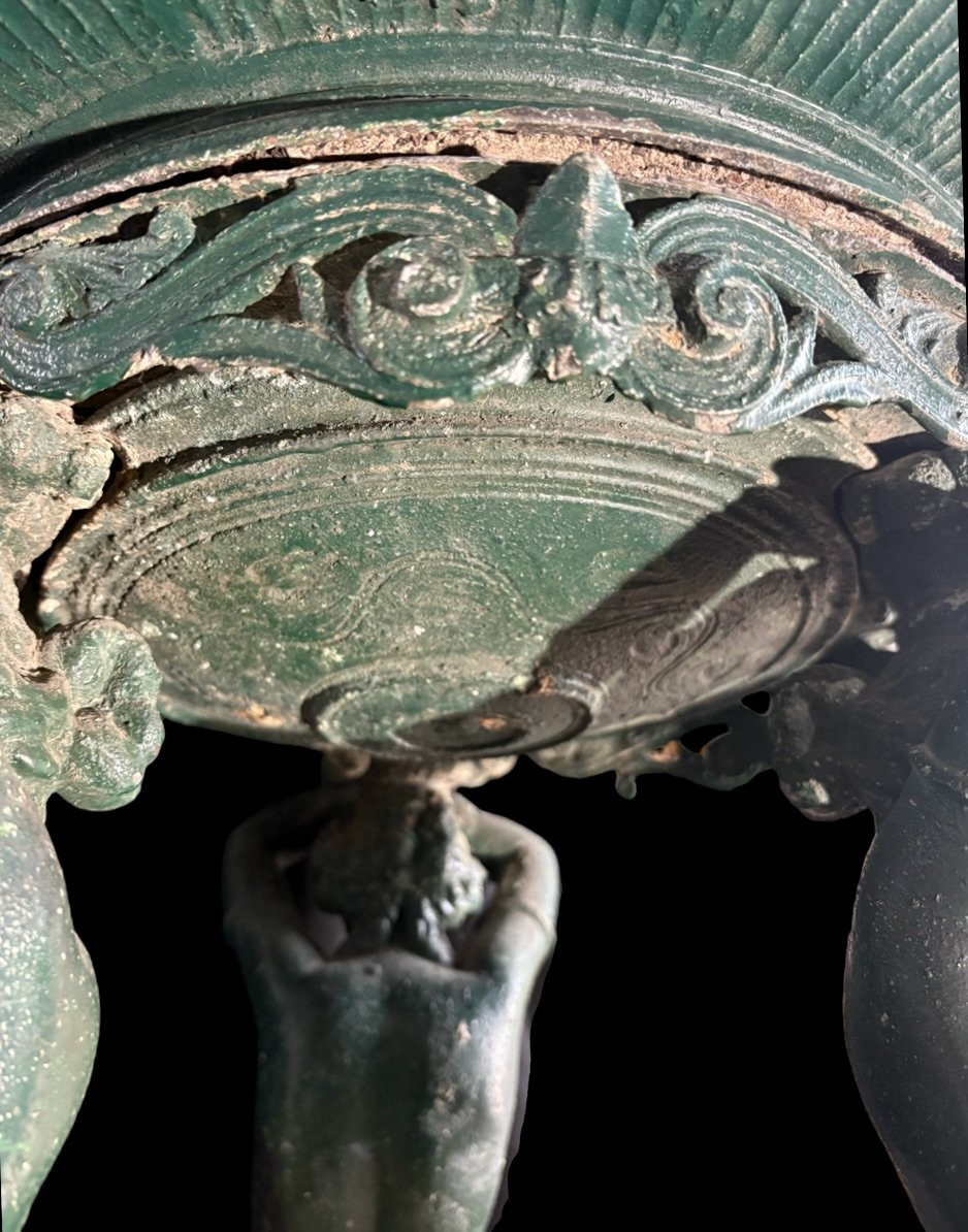 Rare Jardinière à Tripode avec Caryatides, Fonderie d'Art Parisienne, 19éme-photo-6