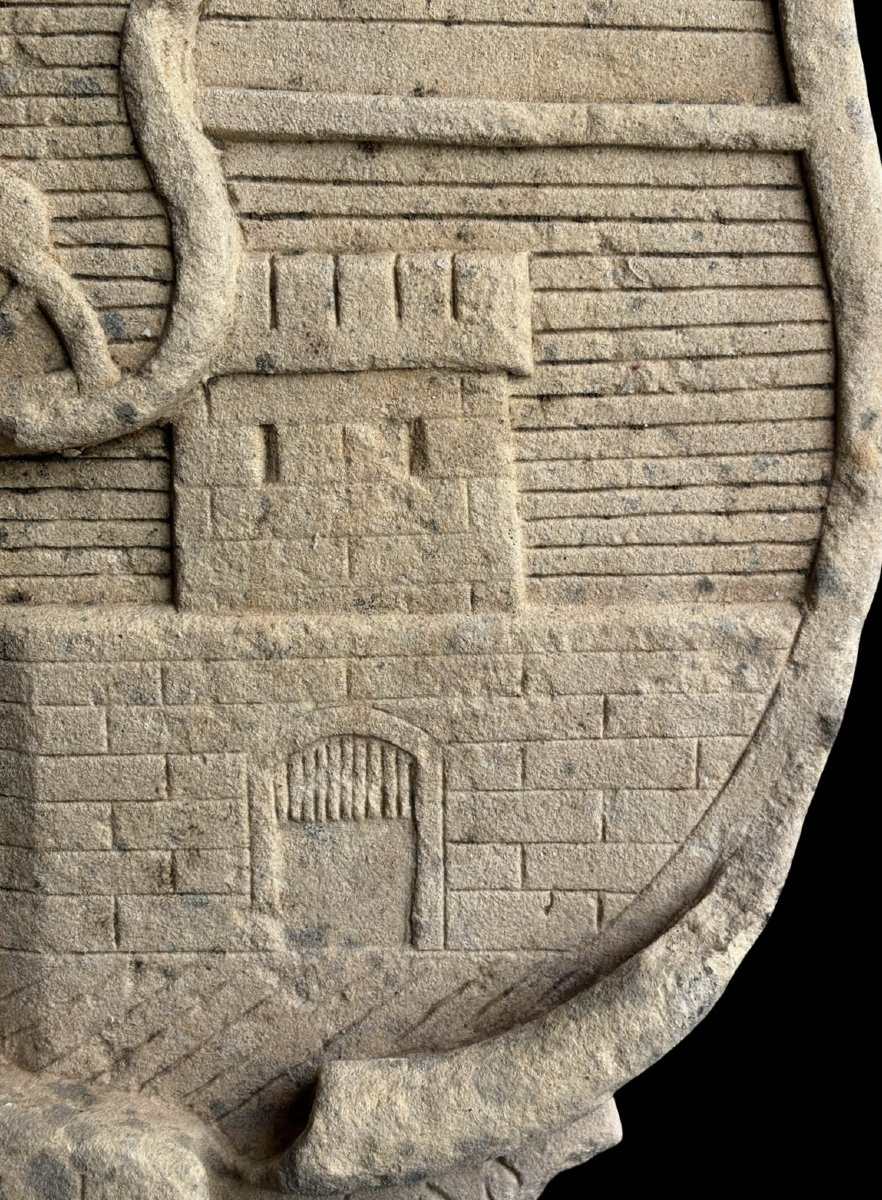 Armoiries Héraldiques Blason en Pierre avec Aigle, fin du XVIIe siècle-photo-3