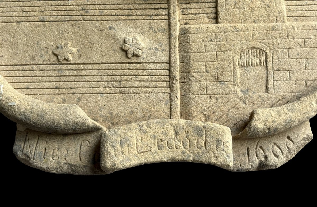 Armoiries Héraldiques Blason en Pierre avec Aigle, fin du XVIIe siècle-photo-2