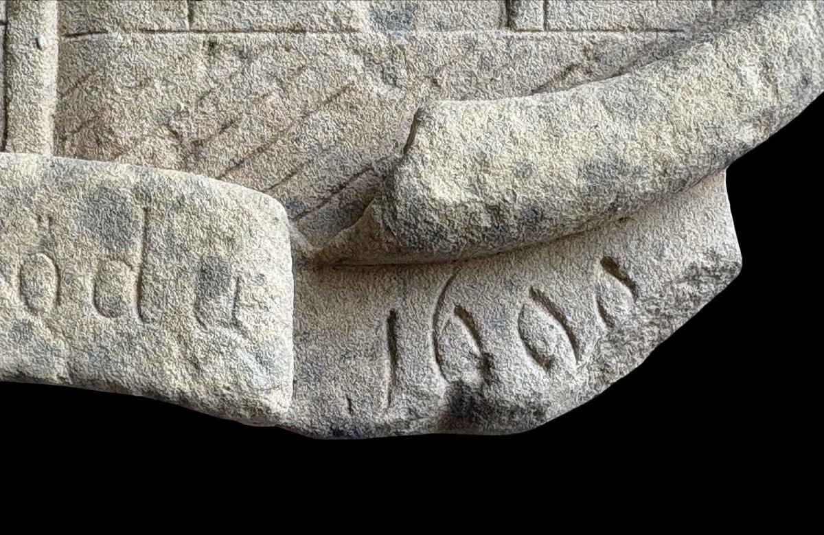 Armoiries Héraldiques Blason en Pierre avec Aigle, fin du XVIIe siècle-photo-5
