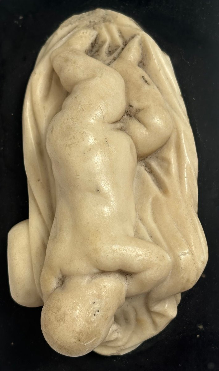 Sculpture en Marbre Grand Tour Putto Endormi d'après François Duquesnoy-photo-4