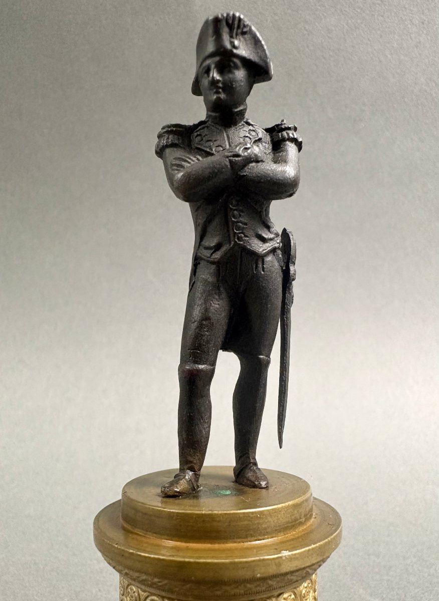 Napoléon Bonaparte Sculpture Miniature en Bronze 1er Empire-photo-1