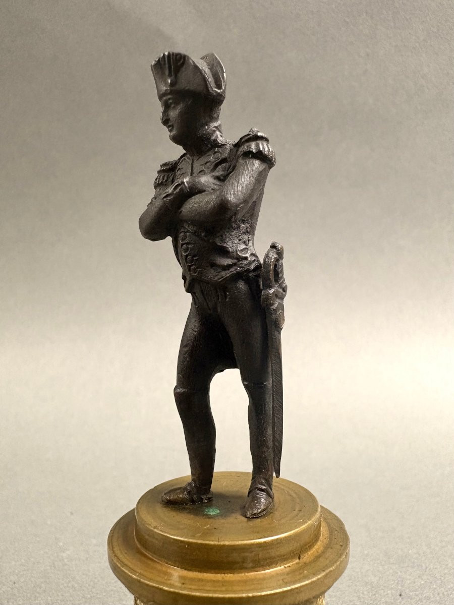 Napoléon Bonaparte Sculpture Miniature en Bronze 1er Empire-photo-4