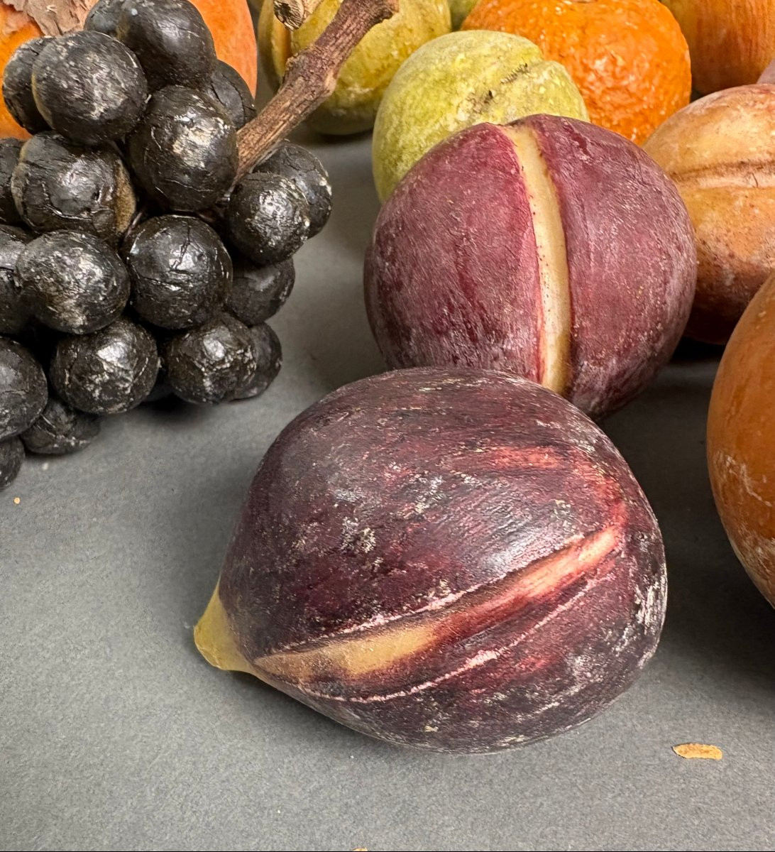 Lot de 32 Fruits en Marbre Italie 19éme-photo-6