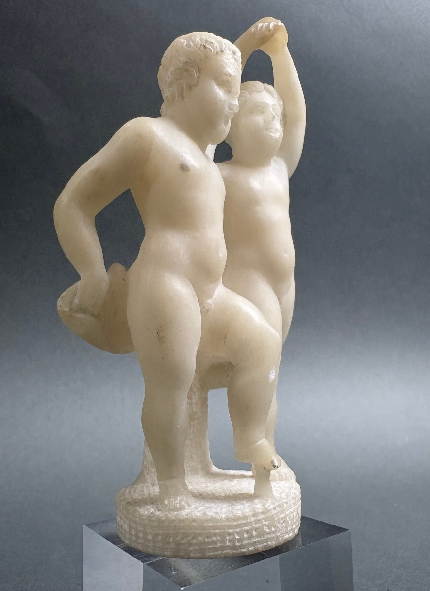Sculpture de style Renaissance en Albâtre "Putti Danseurs" Italie 19éme-photo-4