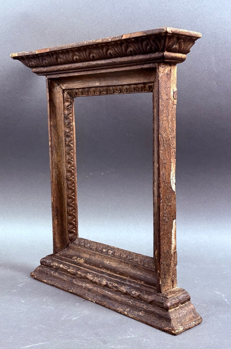 18th-century Italian Tabernacle Frame In Gilded Wood-photo-3