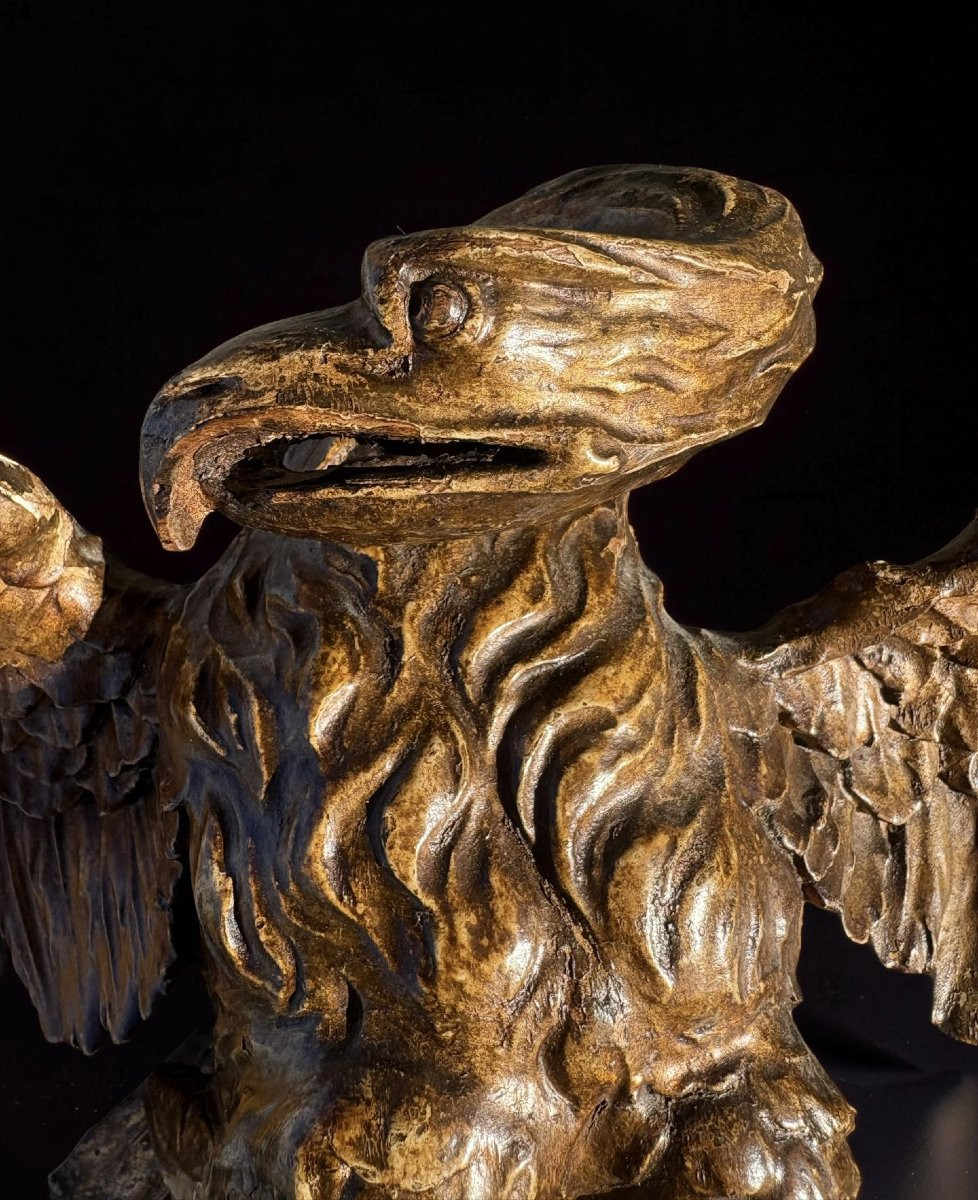 Aigle en Bois Doré Néoclassique Italie 18éme siècle-photo-2