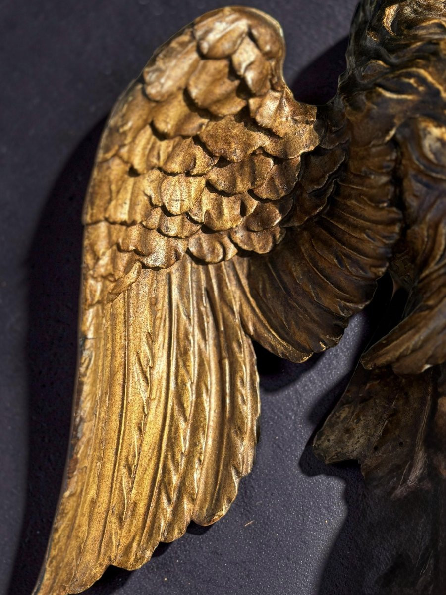 Aigle en Bois Doré Néoclassique Italie 18éme siècle-photo-3