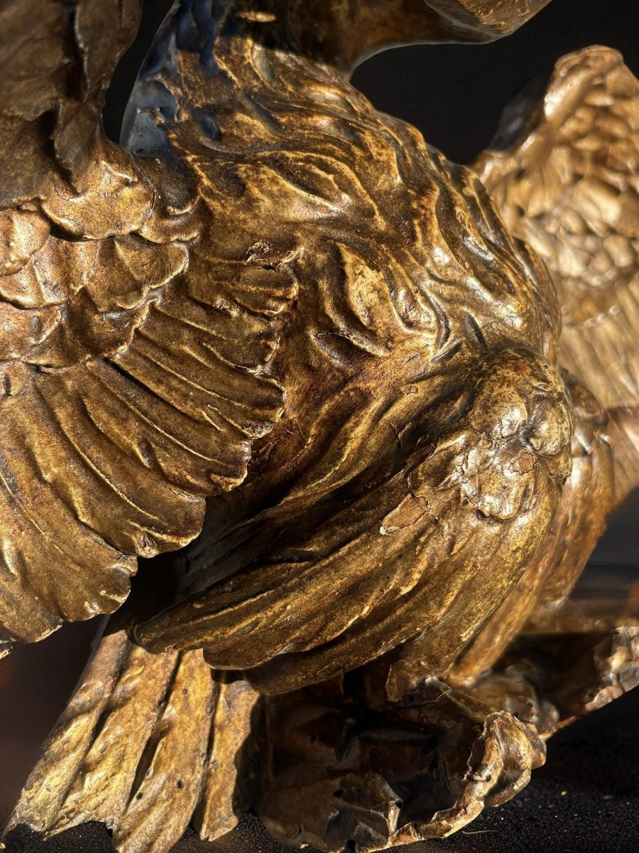 Aigle en Bois Doré Néoclassique Italie 18éme siècle-photo-6