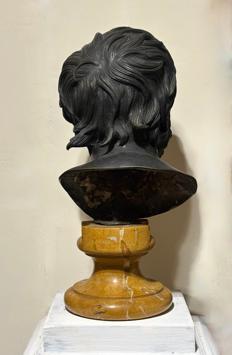  Late 18th Large Grand Tour Pseudo-seneca Bronze Head-photo-7
